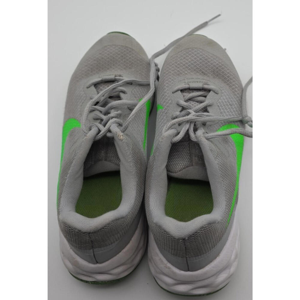 Nike Revolution 6 GS 'Light Smoke Grey Green Strike' Running Shoes / Size 5.5Y